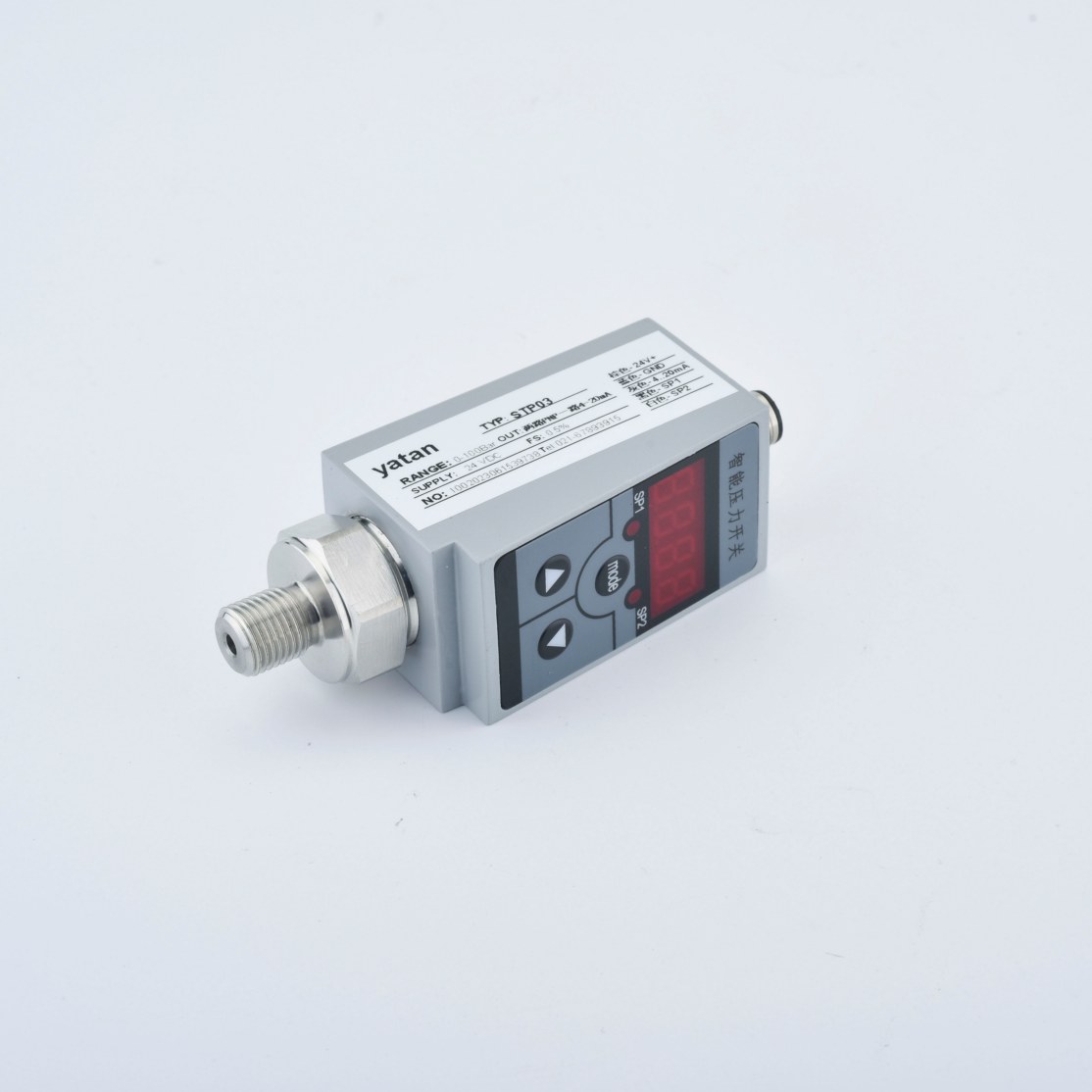 STP03 Smart Pressure Switch with 4–20mA Output (PNP/NPN) view top STP03 Smart Pressure Switch with 4–20mA Output (PNP/NPN) image top
