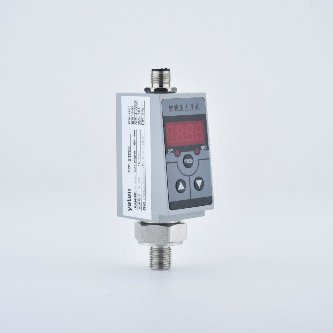 STP03 Smart Pressure Switch with 4–20mA Output (PNP/NPN) view back STP03 Smart Pressure Switch with 4–20mA Output (PNP/NPN) image back